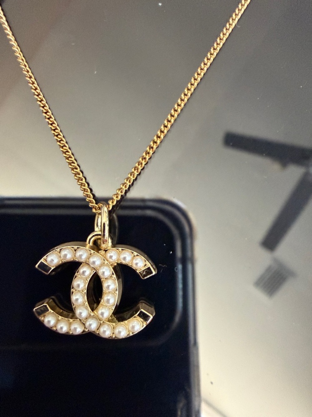 CHANEL Gold and Pearl charms Set